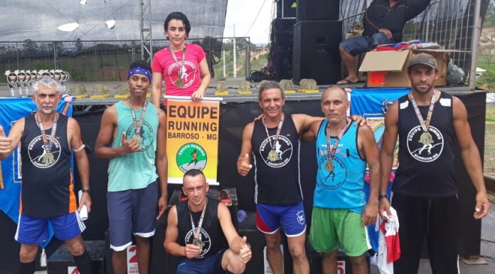 Equipe RUNNING DE BARROSO fatura mais medalhas na 2° Corrida Trail Run de Nossa Senhora Aparecida em Resende Costa