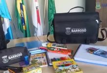 A volta da distribuição dos kits escolares para a rede municipal de ensino em Barroso Mg.